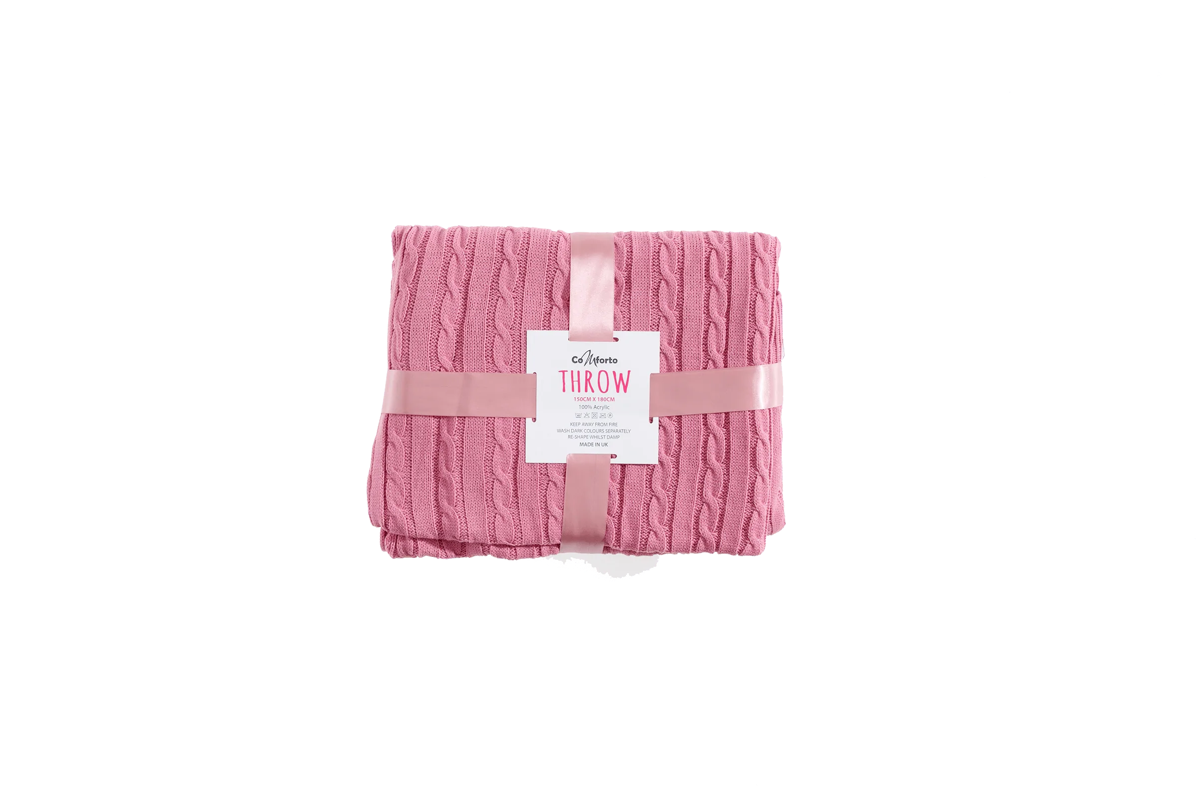 Queen's Pink - Cable Knit Blanket - notjust