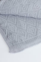 Grey - Diamond Stitch Blanket - notjust