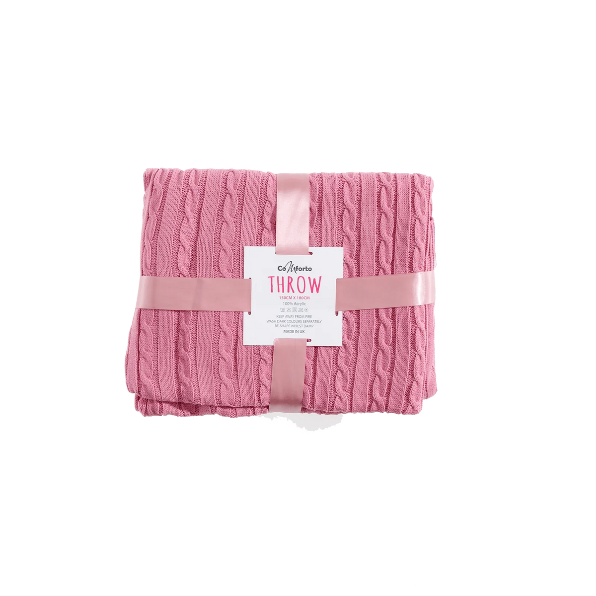 Pink Cable Knit Blanket NOTJUST.